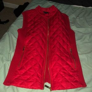 All red sleeveless vest